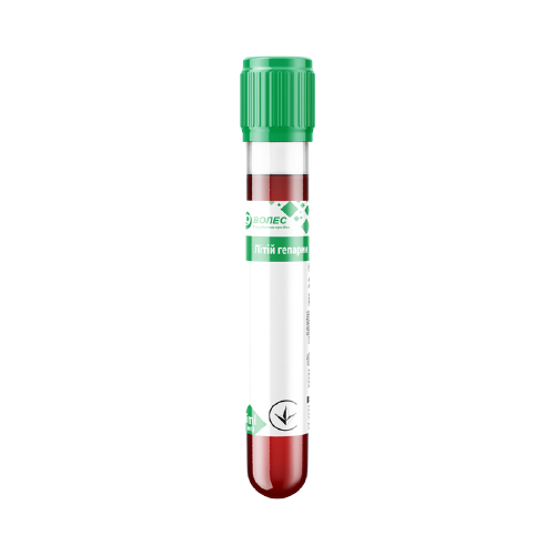 Пробірка Вакуумна для збору крові "ВОЛЕС", 2мл, з літій гепарином